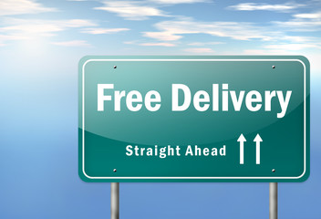 Highway Signpost "Free Delivery"