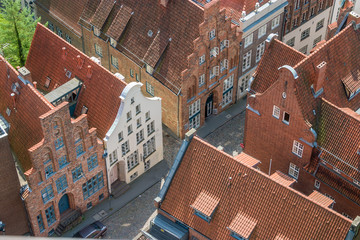 Luebeck houses top view