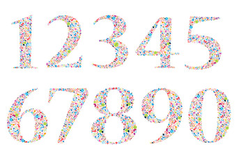 Set Social network number background with media icons