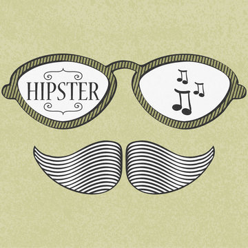 Decorative card hipster style design