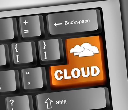 Keyboard Illustration "Cloud Computing"