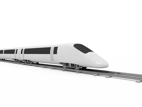 3d Illustration of Modern High-Speed Train isolated on white