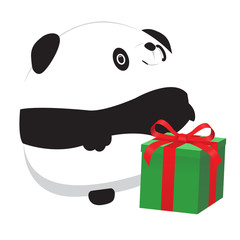 Panda and gift