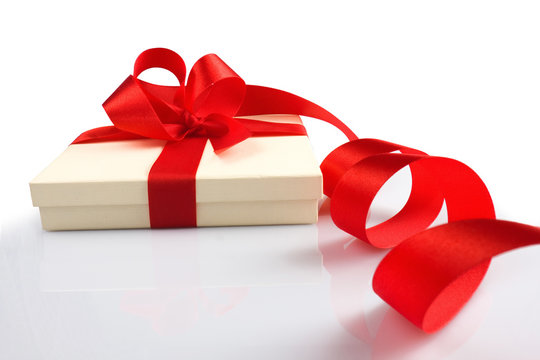gift box over white background with clipping path