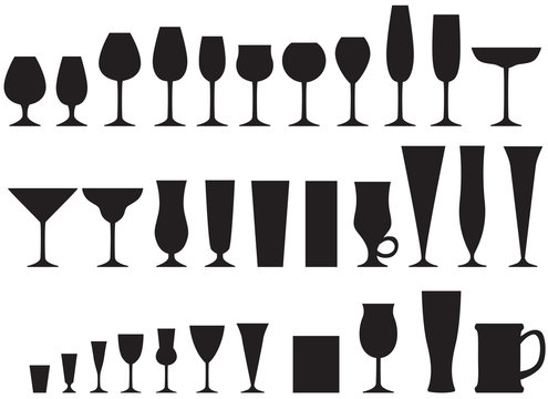 Set of glass goblets