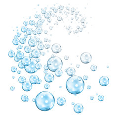 vortex of bubbles blue cyan - obrazy, fototapety, plakaty