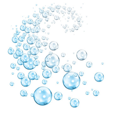 vortex of bubbles blue cyan