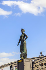statue of Hammonia at the Brooks Bridge of Hamburg