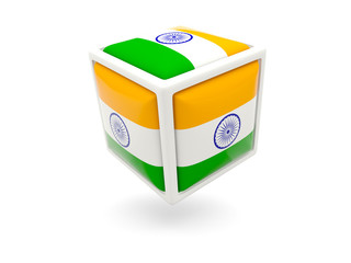 Flag of india. Cube icon