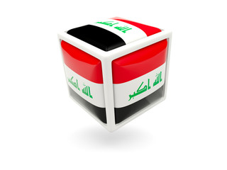 Flag of iraq. Cube icon
