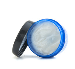 Tube of cream, white cream on a white background.