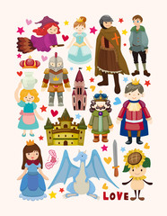 set of fairy tale element icons