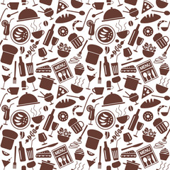 Restaurant menu related seamless pattern
