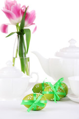 Place setting for Easter close up
