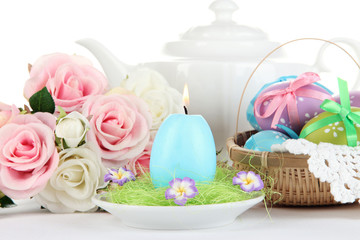 Place setting for Easter close up