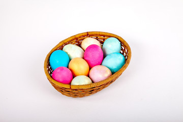 Easter eggs in a basket