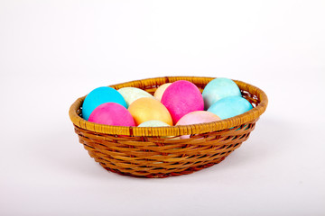 Easter eggs in a basket