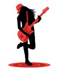 Photo sur Plexiglas Groupe de musique fille avec une guitare