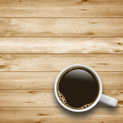 Kaffeetasse auf Holz