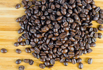 Coffee on wood olive