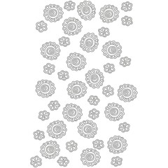 koronkowe kwiaty na białym tle monochromatyczny pionowy border © demonique