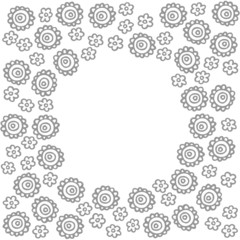 koronkowe kwiaty na białym tle kartka z miejscem na tekst © demonique