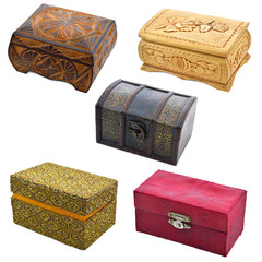 Wooden boxes isolated