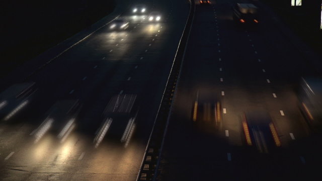 Night city traffic time-lapse