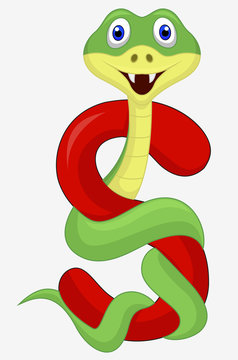 Alphabet S with snake cartoon