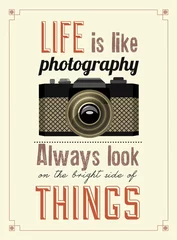 Photo sur Plexiglas Poster vintage Affiche typographique Vintage Old Camera