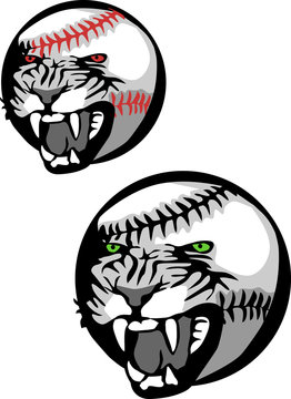 baseball with angry wildcat