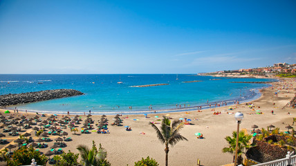 Send beach Playa de las Americas on Tenerife, Spain. - 51569227