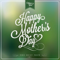 Vintage Happy Mothers's Day Typographical Background