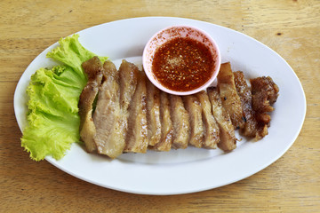 neck of pork fired thai food