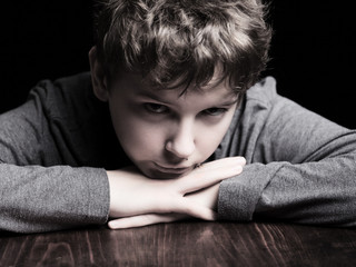Sad teenage boy
