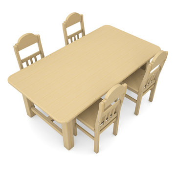 Wooden table and chairs