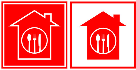 restaurant icons with utensil