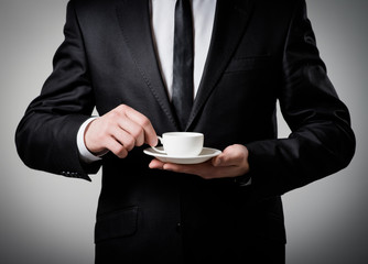 business man with coffee cup