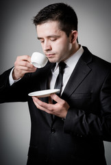 business man with coffee cup