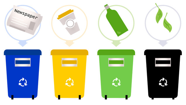 Separate Garbage collection isolated on white