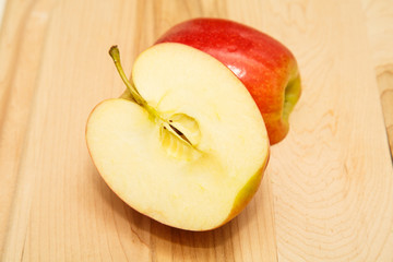 Red Apple in Half Horizontal