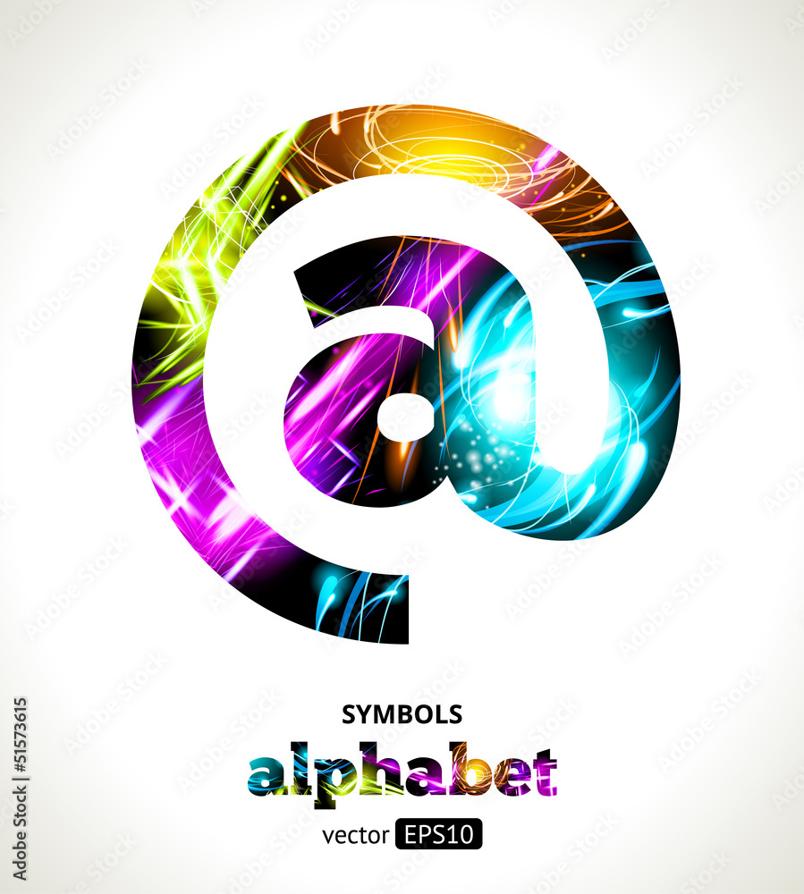 Poster vector customizable light effect alphabet