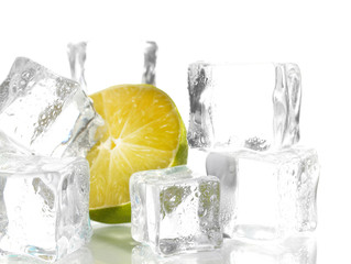 Ice cubes isolated on white