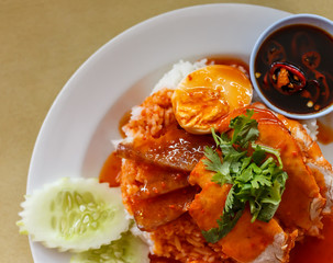 Roasted pork rice - Rice crispy pork