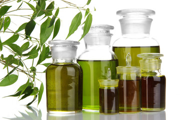 Medicine bottles isolated on white