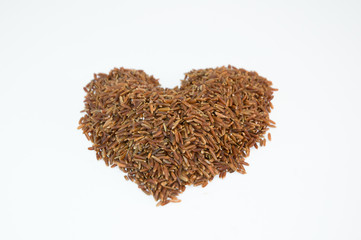 brown rice in a coconut bowl