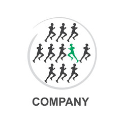 Vector Logo Running against the current