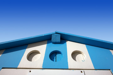 Blue and White Beach Hut