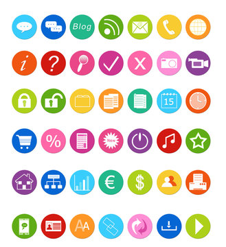 Set de iconos para la Web en colores