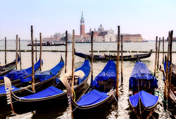 Gondeln am Markusplatz, Venedig,Italien